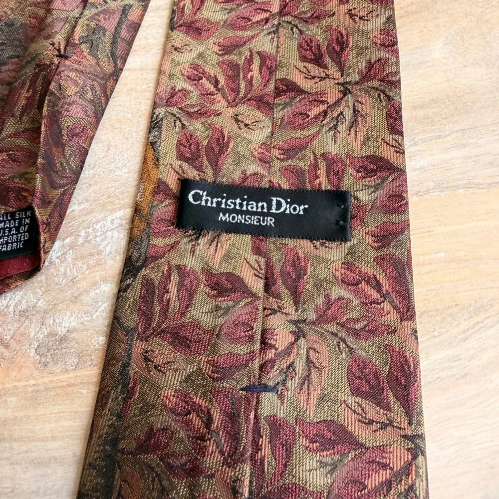 VTG Rare Christian Dior Monsieur Tiger Tapestry Silk Tie Mens Wildlife Safari